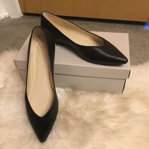 Marc Fisher Analia Flats, Black Leather, Size 9.5